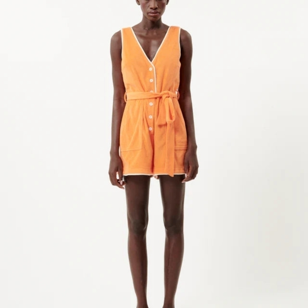 NWT FRNCH Paris Mila Orange Terry Jumpsuit